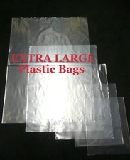 EXTRA LARGE Plastic Bags ~ 2 Sizes To Choose From ~  Clear 2 Mil Bags