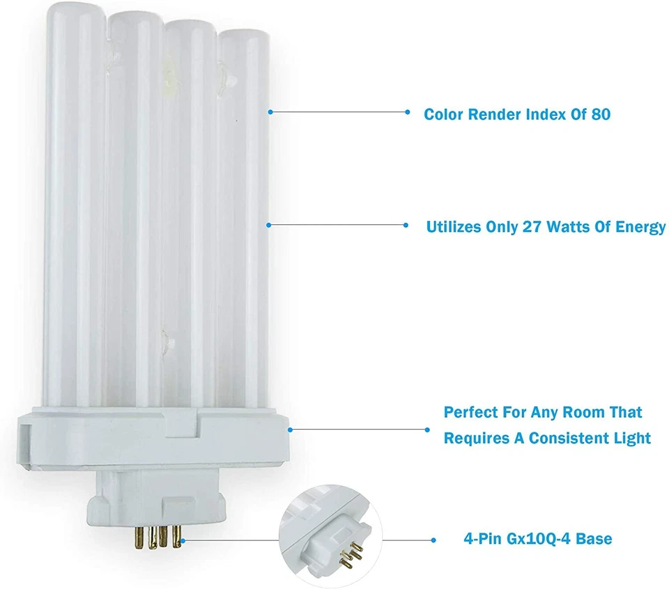Fluorescent Tube Replacement Bulb 27 Watt, 6500K CFL for FML/4Pin Gx10q-4 Bases - Image 4 of 4