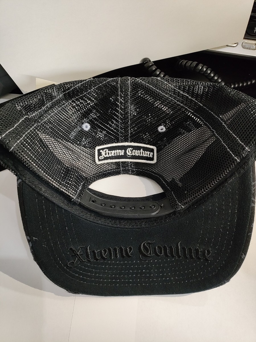 Xtreme Couture Hat CXC Affliction Mesh Black Snapack Embroidered