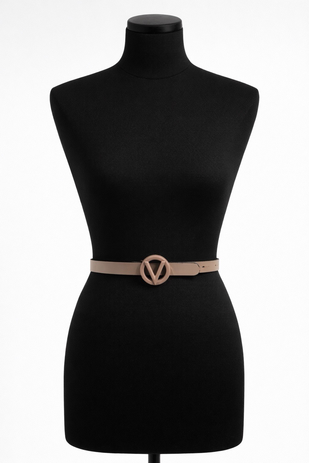 Valentino Women's Beige Skinny Waist Belt Adjustable Buckle Size S Designer