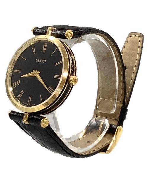 Gucci Quartz Ladies Watch Black Leather 2.5cm Used with Guarantee thumbnail 2