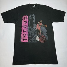 Vintage Salem Sportswear Michael Jordan Chicago Bulls Shirt Black Size L 90s
