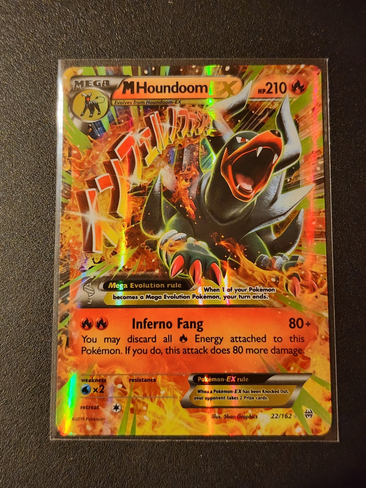 Pokémon Mega Houndoom EX Ultra Rare Full Art Holo Breakthrough 22/162 Card