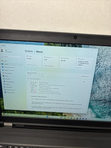 Lenovo ThinkPad P71 17.3" FHD i7-7820HQ 2.9GHz 16GB 512GB SSD Quadro M620 W11P~ - Picture 4 of 11