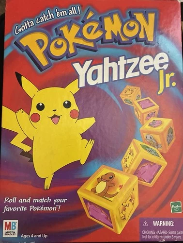 Pokemon Yahtzee Jr Complete Board Game 1999 Hasbro Milton Bradley Nintendo VTG