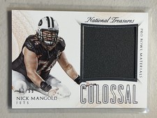 Nick Mangold 2015 Panini National Treasures 67 /99 Colossal Pro Bowl Jersey CPB