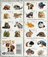 USPS 2016 Pets Forever Stamps 5 Booklets 100 Total Mint MNH