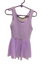 Weissman Girls Purple Sleeveless Dance Leotard w/ Attached Skirt Size IC