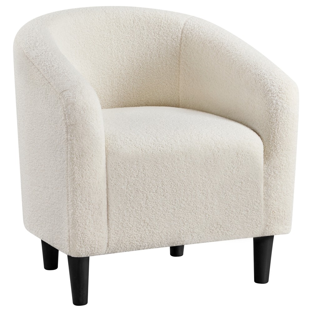 Armchair Boucle Club Chair For Living Room Dining Room Reception