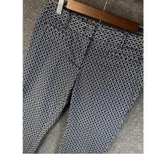 Brooks Brothers 346 Natalie Fit Pants Womens Size 2 Navy White Geometric Preppy