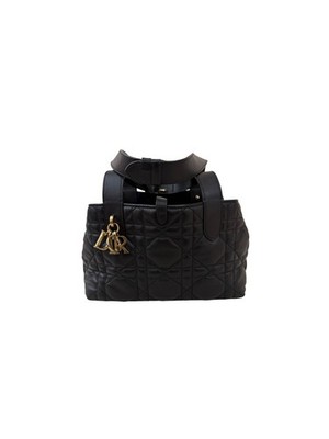Christian Dior Calfskin Macrocannage Small Toujours Black
