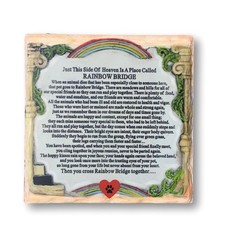 BANBERRY DESIGNS Pet Memorial Plaque - The Rainbow Bridge Story - Desktop Kee...