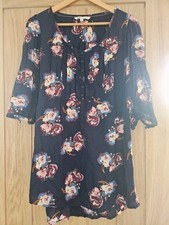 Fat Face Women's Shirt Dress Size 12. Navy Blue Excellent Condition