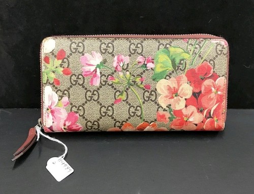 Gucci GG Blooms Long Wallet 404071 0416 PVC Leather Pink × Beige - Picture 1 of 12