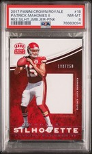 2017 Panini Crown Royale Patrick Mahomes II Silhouette Patch Pink RC /250 PSA 8