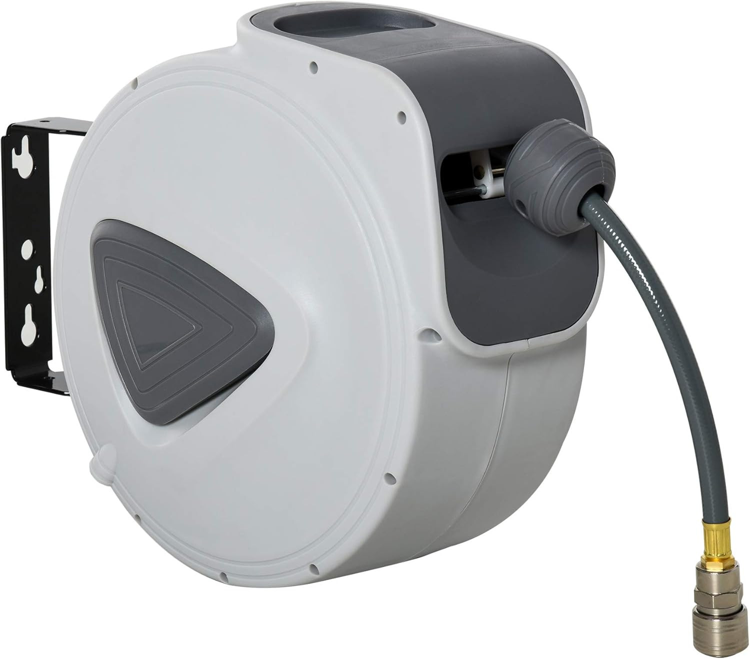 Avvolgitubo Automatico 10M + 90Cm Con Attacco Φ1/4'', Montaggio a Parete E Ruota
