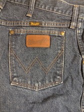 Vintage Wrangler Cowboy Cut Men's Blue Med. Denim Jeans Slim Straight Mid Rise