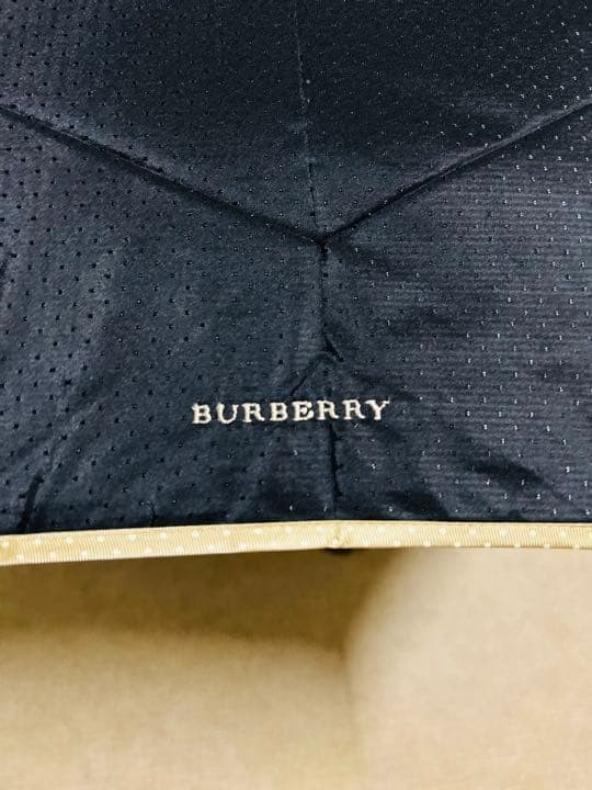 BURBERRY Foldable Umbrella Dot Pattern Black Beig… - image 2