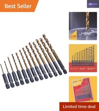 Efficient 13-Piece HSS Drill Bit Set with Titanium Coating - Ideal for Plumbing