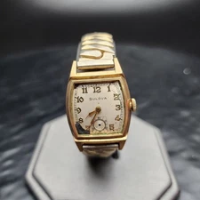 Vintage 1947 Men's Bulova Wristwatch, 15J Cal 10BC, Gold Filled Parts/Repair ⌚