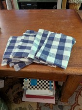 Lot de 4 serviettes en tissu 100% coton bleu et blanc à carreaux 8" carré