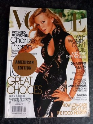 US Vogue  - October 2004 - CHARLIZE THERON Cover - Reading Copy