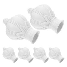 6 Pcs Decorative Window Finials Curtain Rod Cap Rods Ends Caps Only