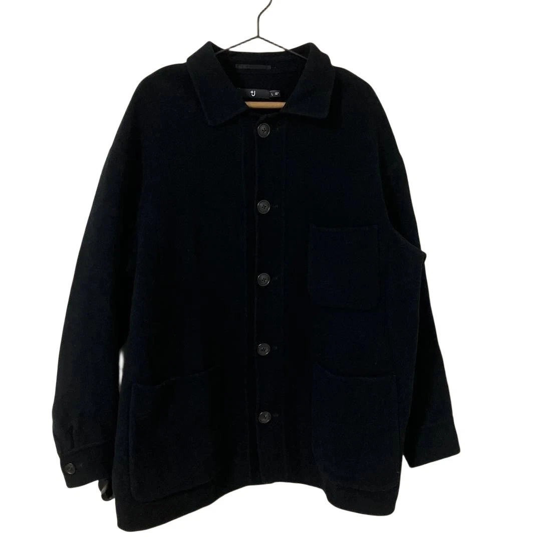 UNIQLO +J Wool Blend Oversized Shirt Jacket L Black Used