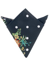 Mens Floral Print Lightweight Handkerchief Solid Edges Soft Pocket Squares