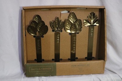 NEW Smith & Hawken 4pc Metal Herb Marker Set Copper Indoor/Outdoor 8.5''-9'' Tall