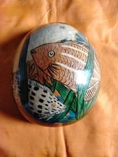 Fork Art Hand-Craved and Painted Gourd - Signed Ponce .