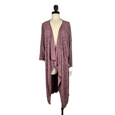 Lularoe Shirley Cardigan Womens Large Purple Long Kimono Angel Sleeve Shirt Top