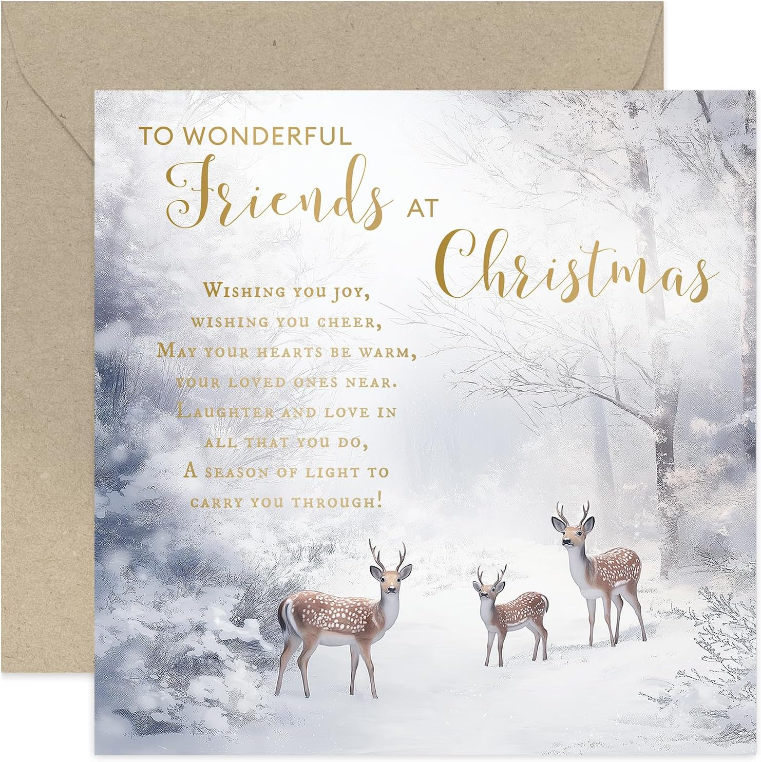 Winter Woodland Scene Christmas Card for Friends - Special Friends Christmas Gre