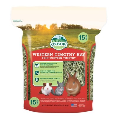 Oxbow Timothy Hay, Rabbit & Guinea Pig High Fiber 15 Ounce (Pack of 1)