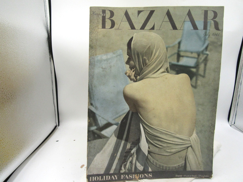 SV -JULY 1941 Harper's Bazaar Magazine Holiday Fashions Coney Island New York