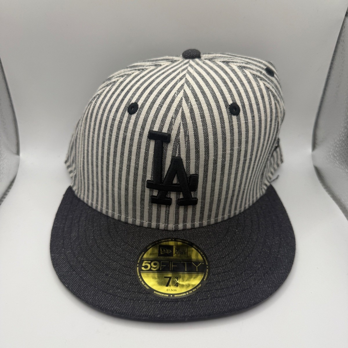 New Era 59FIFTY Los Angeles Dodgers Hat Seersucker Stripe Fitted 7