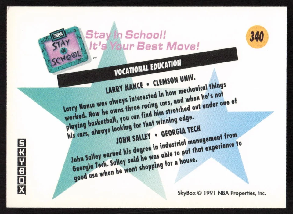 1991-92 SkyBox Vocational Education #340 - Image 2 of 2