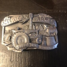 VTG 1983 Siskiyou Buckle Co AMERICAN FARMER FEEDS THE WORLD Commemorative Buckle