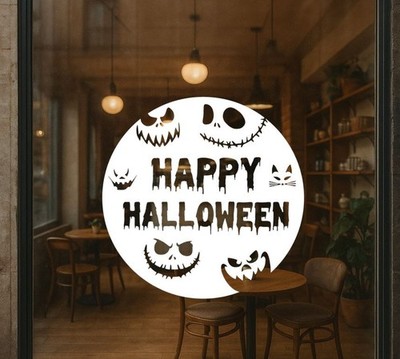 Halloween Fenster Aufkleber Laden Display Happy Deca Vinyl l Wohndeko