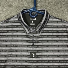 Bogey Bros Golf Polo Shirt Mens L Black Gray I Never Pull Out Performance