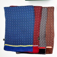 Men's 100 Silk Cravat Scarf, Double Layer Long Neckerchief, Multiple Designs