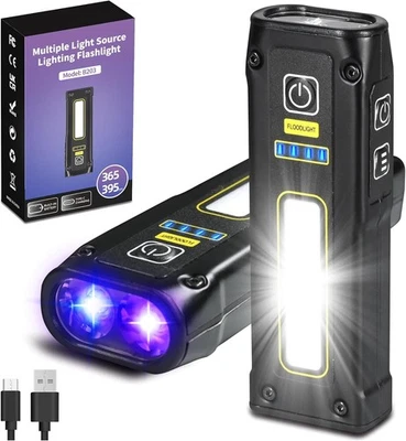 DARKBEAM Schwarzlicht UV Taschenlampe 365+395, 1000LM LED EDC Taschenlampen