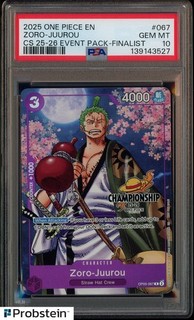 2025 One Piece EN CS 25 26 Finalist Textured Black Stamp Zoro Juurou PSA 10