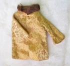 Vintage Honey West Doll Clothes Gold Brocade Coat with Fur Collar Minty!!!