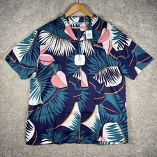 NWT Tori Richard Size L Cotton Lawn Beautiful Floral Hawaiian Button Shirt