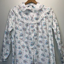NEW Floral Flannel Nightgown LS Prairie Cottagecore Grandmacore Modest Granny