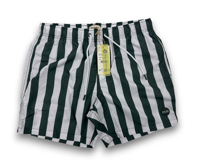 Shiwi Herren Badeshorts in dunkelgrün Gr. M gestreift Badehose Schwimmhose