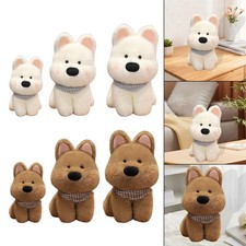 Peluche Terrier Blanc Western Douce pour Jeux D'imitation, Chiot Câlin,