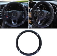 Genuine Leather Steering Wheel Cover for Car Interior Enhancement, Grip, Style