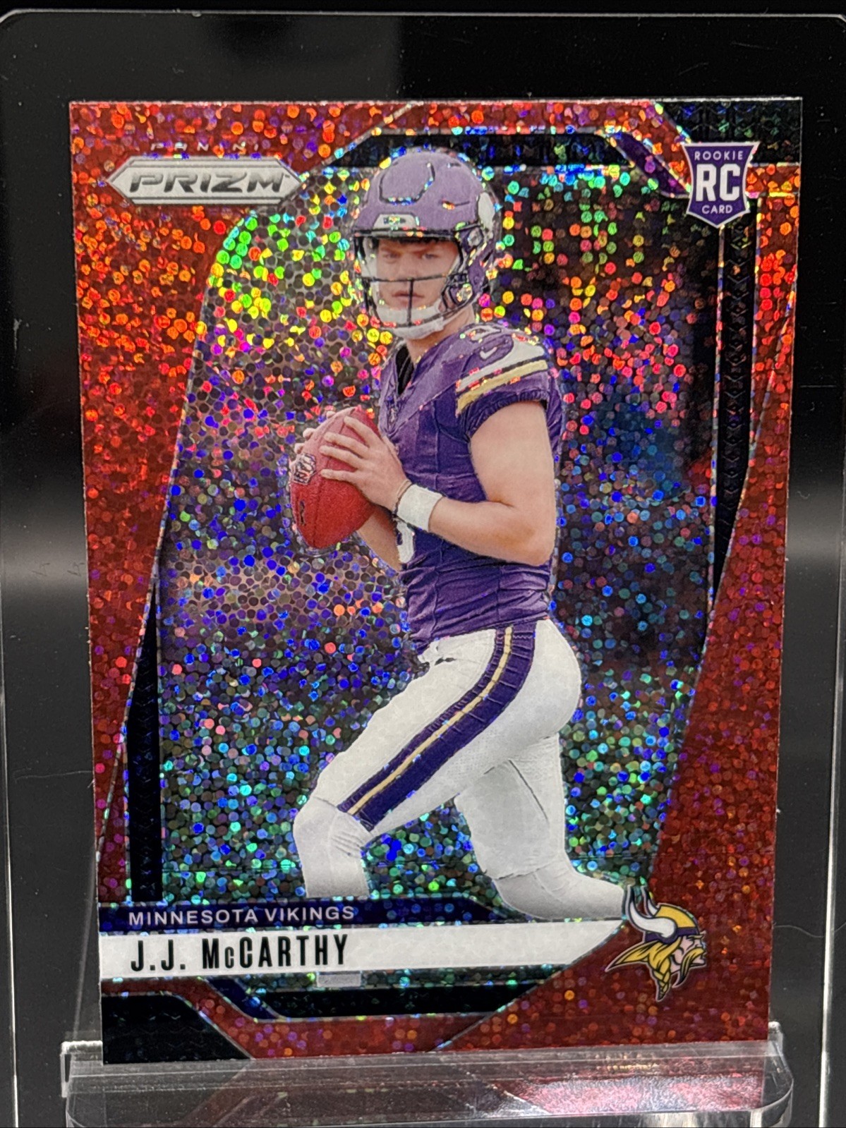 2024 Panini Prizm Red Sparkle #400 J.J. McCarthy RC Rookie